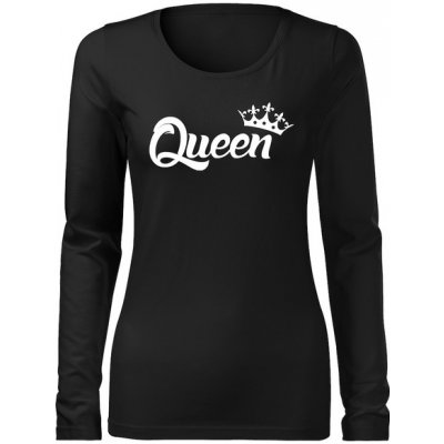 DRAGOWA Slim dámské tričko s dlouhým rukávem queen černá