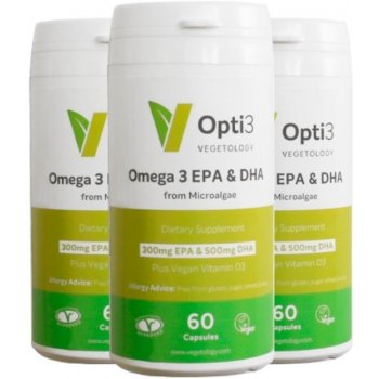 Vegetology Opti3. Omega 3 EPA & DHA s Vitamínem D 60 kapslí od 473 Kč -  Heureka.cz