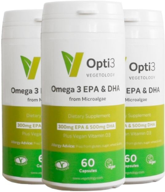 Vegetology Opti3. Omega 3 EPA & DHA s Vitamínem D 60 kapslí od 473 Kč
