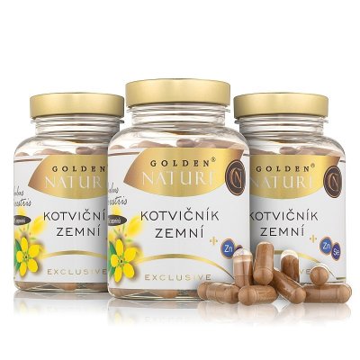 Golden Nature Kotvičník 90% +zinek+selen 300 kapslí – Hledejceny.cz