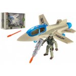 Teddies Vojenská sada stíhačka + voják s doplňky plast v krabici 27x18x12cm 00800229-XG – Hledejceny.cz