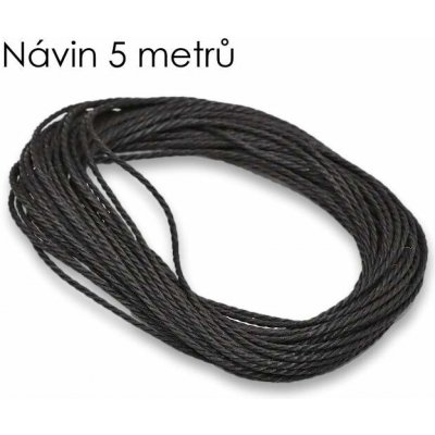 Černá, voskovaná šňůrka, 1mm (5m) – Hledejceny.cz