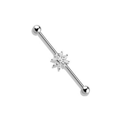 Šperky4U industrial piercing sněhová vločka ID01032-ST – Zbozi.Blesk.cz