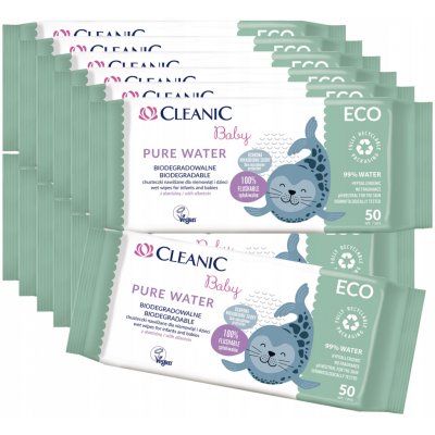 Cleanic Pure Water Vlhčené ubrousky bez vůně 50 ks – Hledejceny.cz