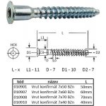 Vrut konfirmát 7x50 mm Zinek – Hledejceny.cz