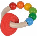 Eichhorn Dřevěné chrastítko s kousátkem na kroužku Baby s barevnými kuličkami – Zboží Dáma