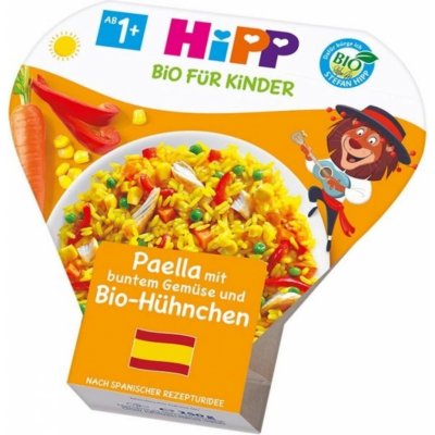 HiPP Bio Paella rýže s kuřecím masem a barevnou zeleninou 250 g – Zboží Dáma