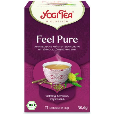 Yogi Tea Feel Pure Detox ajurvédský bylinný čaj 17 x 1,8 g