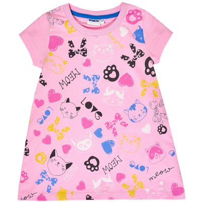 Winkiki Kids Wear dívčí tunika Meow Love růžová – Zboží Mobilmania