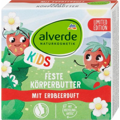 alverde NATURKOSMETIK Kids tuhé tělové máslo Jahoda 30 g – Zboží Mobilmania