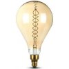 Žárovka žárovka Filament LED E27 8W A165 bílá teplá V-tac VT-2138 Dimmable