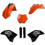 POLISPORT kompletní sada plastů (FULL KIT) KTM SX/SX-F/XC-F 07-10 v sadě tabulka přední (8664400001) a kryty tlumičů (8398500003) barva oranžová | Zboží Auto