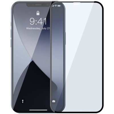 Baseus 2x tvrzené s rámem 0,3 mm Anti Blue Light na celý displej iPhone 12 Pro Max černé (SGAPIPH67N-KB01) 6953156228894 – Zboží Živě