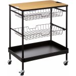 5five Simply Smart Kuchyňský vozík s podnosem a koši, černý – Hledejceny.cz