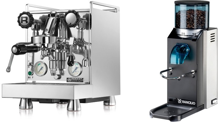 Set Rocket Espresso Mozzafiato Cronometro V + Rancilio Rocky Doserless