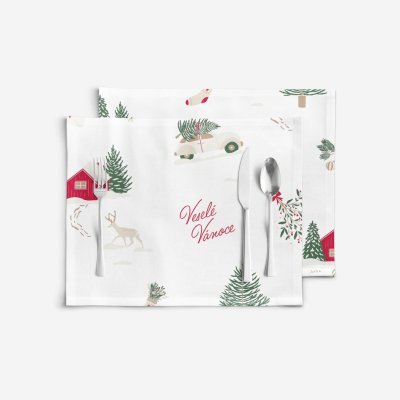 Goldea vánoční prostírání z pevné bavlny české vánoce 2ks 30x40cm – Zbozi.Blesk.cz