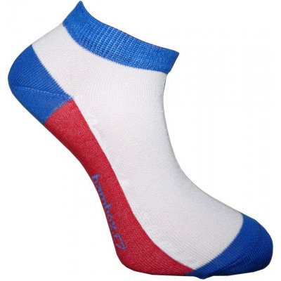 Bambox BX-SNEAKER FLAG nízké bambusové ponožky 1 pár Bílá / Modrá / Červená