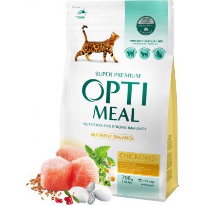 OPTIMEAL Kompletní suché krmivo pro dospělé kočky kuře 0,7 kg – Hledejceny.cz