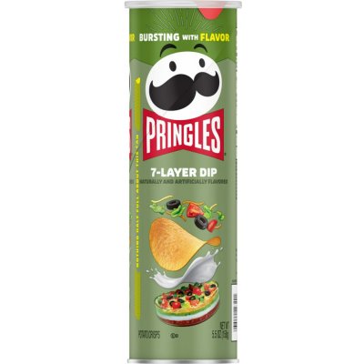 Pringles 7-Layer Dip bramborové chipsy s příchutí sedmivrstvého dipu 158 g – Zbozi.Blesk.cz
