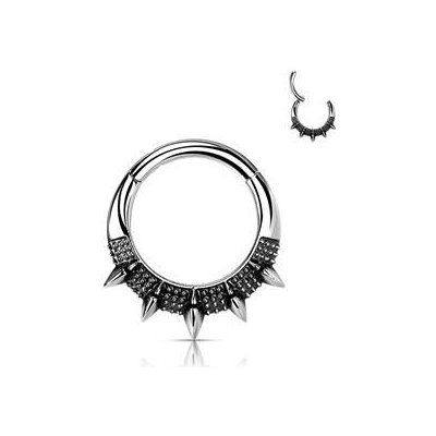 Šperky4U segment kruh s hroty helix cartilage tragus piercing NS0056ST-1208 – Zboží Mobilmania