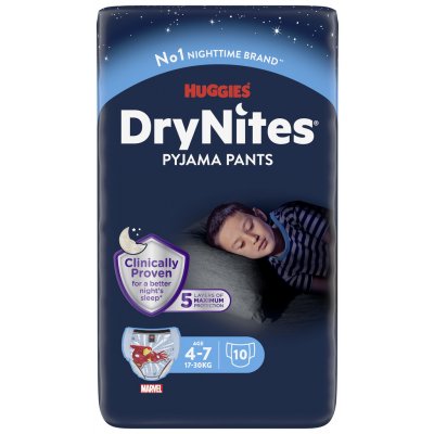 Huggies Dry Nites Medium 4-7 let 17-30 kg Boys 10 ks