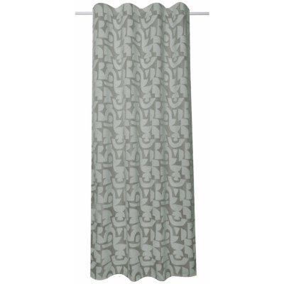 Sehlbach Závěs se skrytými poutky, grafický, zelený, 245 x 135 cm – Hledejceny.cz