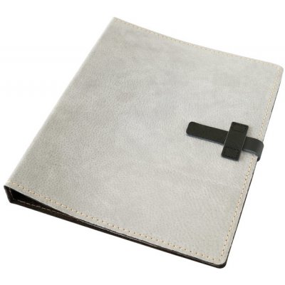 Kožený šanon - kůže šedá semiš – Zboží Živě