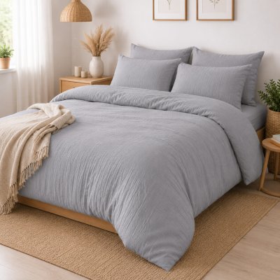 Takoy Mušelínové povlečení na přikrývku 140x220 šedé-HT-01208 | 140x220 cm povlečení na přikrývku – Sleviste.cz