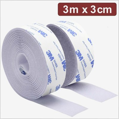 Quadrios 24CA324 pásek se suchým zipem, lepicí, háčková a flaušová část, (d x š) 3 m x 3 cm, bílá, 3 m – Hledejceny.cz