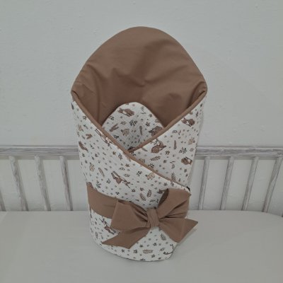 Pro útulný domov Zavinovačka s mušelínem Hnědá se zvířátky – Zboží Dáma