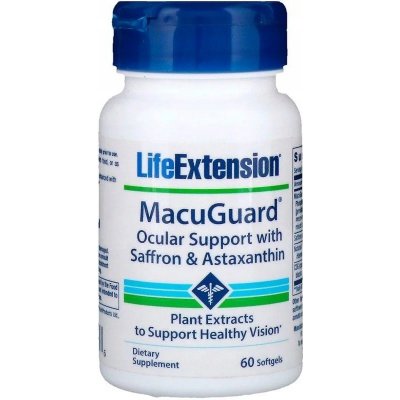 Life Extension MacuGuard Ocular Support with Saffron & Astaxanthin 60 kapslí – Zboží Mobilmania