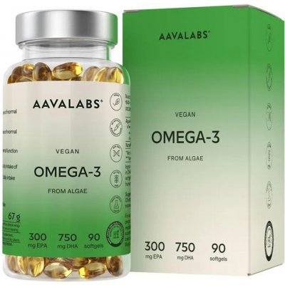 Aavalabs Vegan Omega-3 z mořských řas 90 kapslí – Hledejceny.cz