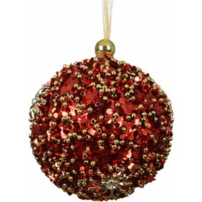 NENURODYTA_V Vánoční hračka na stromeček Decoris 026173, zlatá/červená, 8 cm – Hledejceny.cz