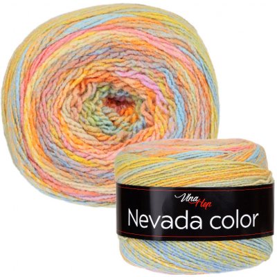 Vlna-hep Příze Nevada color - akryl Nevada color: Melír 6305 - žlutá, oranžová, růžová, mátová, zelenkavá – Zboží Mobilmania