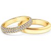 Prsteny Savicki Snubní prsteny žluté zlato půlkulaté diamanty SAV OBR M3 D Z