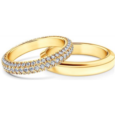 Savicki Snubní prsteny žluté zlato půlkulaté diamanty SAV OBR M3 D Z – Zboží Mobilmania