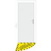 Podlahové značení - PLOCHA OTEVÍRÁNÍ DVEŘÍ/DOOR SWING AREA podlahové samolepky Výseč - 90cm levé