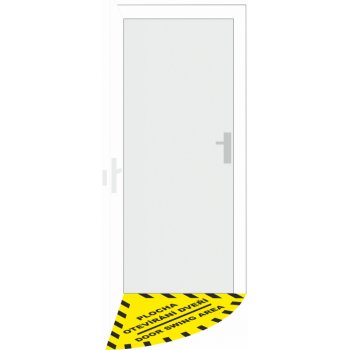 Podlahové značení - PLOCHA OTEVÍRÁNÍ DVEŘÍ/DOOR SWING AREA podlahové samolepky Výseč - 90cm levé