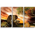 Sablio Obraz - 3-dílný Zvířata ze Sahary - 120x80 cm – Hledejceny.cz