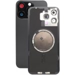 Kryt Apple iPhone 15 Pro Max Sklo Zadního Housingu + Sklíčko Kamery + Kovová Destička + Magsafe Magnet černý – Zboží Živě