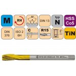 Závitník strojní M5x0,8 ISO2 HSSCo5 TiN DIN 376 RSP154410 CZZ4410-M5-ISO2