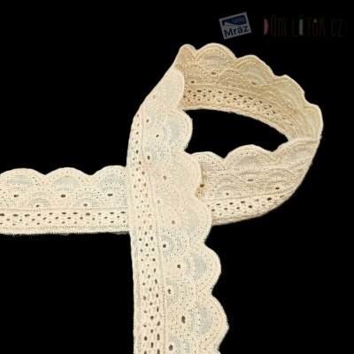 Madeira štykování smetanová, šíře 4,5 cm – Sleviste.cz