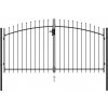 Branka vidaXL Dvoukřídlá zahradní brána s hroty ocelová 3 x 1,5 m černá