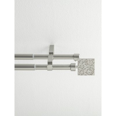 MKLuzkovinyCZ Garnýž dvouřadá Paolo - broušený nikl 120 - 210 cm – Sleviste.cz