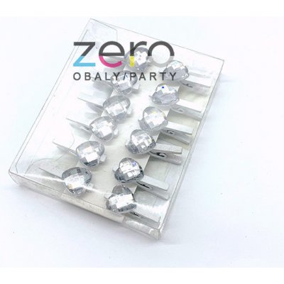 Kolíček se 'srdíčkem' 12 ks bílá – Zboží Mobilmania