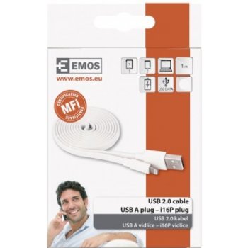 Emos SM7013W USB 2.0 A/M - i16P/M, 1m, bílý