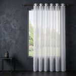 Dekorační dlouhá volánová záclona s kroužky LADA WOAL RING bílá 200x250 cm MyBestHome – Hledejceny.cz