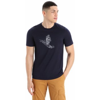 Icebreaker Mens Tech Lite II SS Tee Skiing Yeti midnight navy