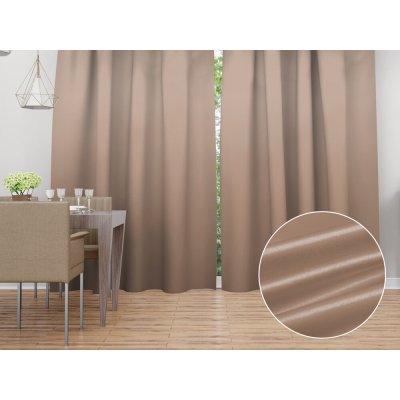 Biante Saténový závěs LUX-064 Béžovohnědý 140x170 cm – Zboží Mobilmania