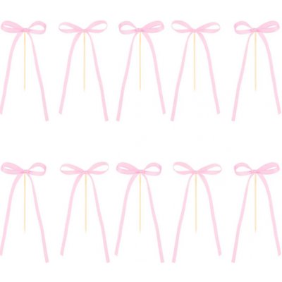 Zápich mašličky růžové 10ks - Party Pal - Party Pal – Sleviste.cz